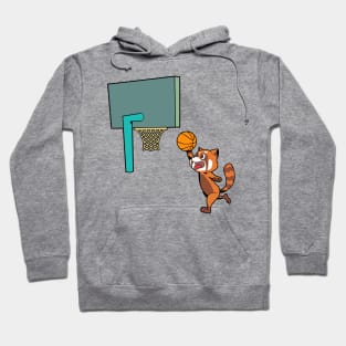 Comic red panda playing basketball Hoodie